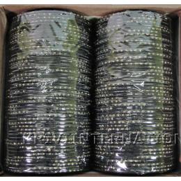 KKLL09D03 8 Dozen Black Metallic Bangles with Glitter Handiwork