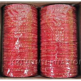 KKLL09F03 8 Dozen Red Metallic Bangles with Glitter Handiwork