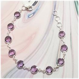 SABLS01013 Amethyst Bracelet 925 Sterling Silver