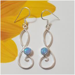 SAELS01002 Australian Opal Earrings 925 Sterling Silver