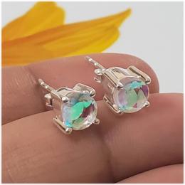 SAELS01047 Rainbow Mystic Earrings 925 Sterling Silver