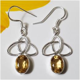 SAELS04039 Citrine Earrings 925 Sterling Silver