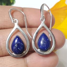 SAEMK08022 Beautiful Handmade Designer Lapis Lazuli Gemstone Earrings 925 Sterling