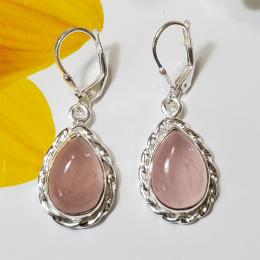 SAEMK08026 Attractive Gemstone Rose Quartz Handmade Designer Earrings 925 Sterling Silver