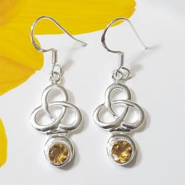 SAEMK08038 Designer Earring with Natural Citrine Gemstone Sterling Silver