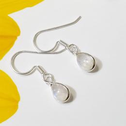 SAEMK08042 Natural Blue Fire Moonstone Gemstone Earring Solid 925 Sterling Silver