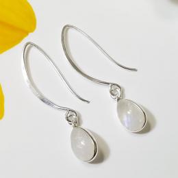 SAEMK08046 Amazing 925 Sterling Silver Plain Moonstone Handmade Earrings