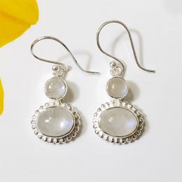 SAEMK08047 New Collection Rainbow Moonstone Gemstone 925 Sterling Silver Designer Earrings