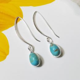 SAEMK08050 925 Sterling Silver Handmade Natural Turquoise Gemstone Earring