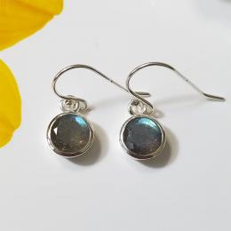 SAEMK08057 Gorgeous Blue Labradorite Cut Gemstone Earrings Plain Setting 925 Silver