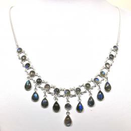 SANLS01004 Labradorite Necklace 925 Sterling Silver