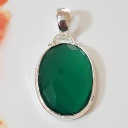 SAPLS01052 Green Onyx Pendant 925 Sterling Silver