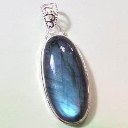 SAPMK08032 Blue Flash Labradorite Gemstone Sterling Silver Handmade Pendant