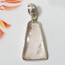 SAPMK08067 Latest New Design Plain Setting Rose Quartz Wholesale Pendants