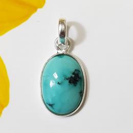 SAPMK08083 Beautiful Plain Setting With Blue Turquoise Pendants Sterling Silver