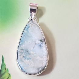 SAPMK08125 Sterling Silver Newly Handmade Rough Larimar Stone Pendant