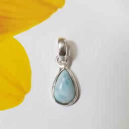 SAPMK08140 Exclusive Larimar Gemstone 925 Sterling Silver Wholesale Bezel Pendants