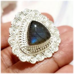 SARLS04024 Labradorite Ring 925 Sterling Silver