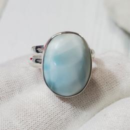 SARMK08021 Adjustable Stunning Party Look Larimar Gemstone Handmade Designer Silver Rings