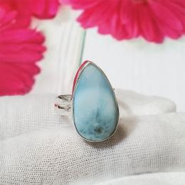 SARMK08044 Adjustable Gorgeous Larimar Gemstones Wholesale Rings 925 Sterling Silver