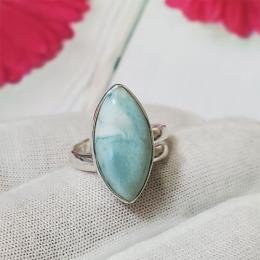 SARMK08064 Adjustable Stunning Larimar New Collection Handmade Designer Ring 925 Sterling Silver